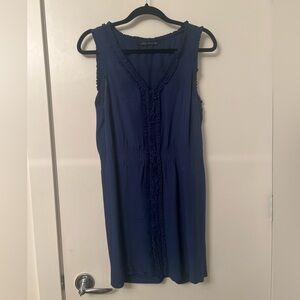 Zara Navy Sleeveless Ruched V‑Neck Dress – Size Medium